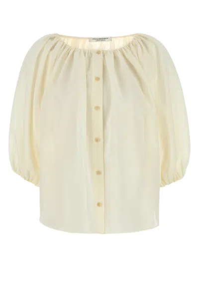 PHILOSOPHY DI LORENZO SERAFINI PHILOSOPHY DI LORENZO SERAFINI IVORY POLYESTER BLEND SHIRT