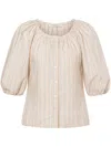 Philosophy Di Lorenzo Serafini Striped Blouse With Buttons In Neutrals