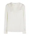 Philosophy Di Lorenzo Serafini Ivory Ruffled Blouse In Multi