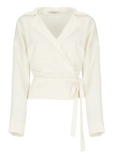 Philosophy Di Lorenzo Serafini Ivory Shirt With Neckline