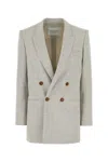 Philosophy Di Lorenzo Serafini Melange Beige Stretch Wool Blend Blazer In Fantasywhite