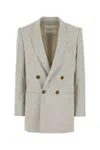 Philosophy Di Lorenzo Serafini Melange Beige Stretch Wool Blend Blazer In Fantasywhite