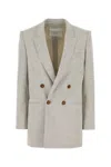 Philosophy Di Lorenzo Serafini Melange Beige Stretch Wool Blend Blazer In Grey