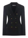 Philosophy Di Lorenzo Serafini Double-breasted Jacket Philosophy In Tenco Grain De Poudre In Black