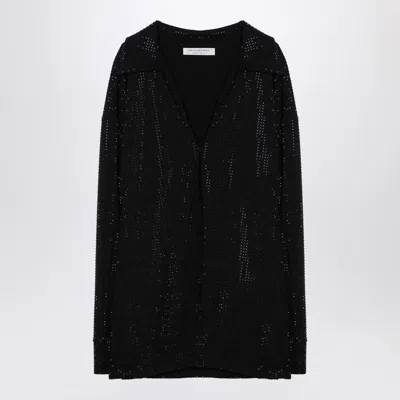 Philosophy Di Lorenzo Serafini Jersey Blouse With Rhinestones In Black