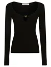 Philosophy Di Lorenzo Serafini Knitwear With Flared Hem And Keyhole Detail In Nero