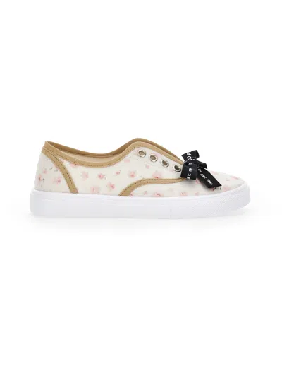 Philosophy Di Lorenzo Serafini Kids  Slip On Tela Con Fiocco In Beige
