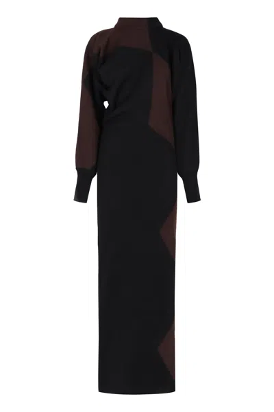 Philosophy Di Lorenzo Serafini Knitted Long Dress In Black