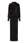 Philosophy Di Lorenzo Serafini Scoop-back Knitted Maxi Dress In Multicolor