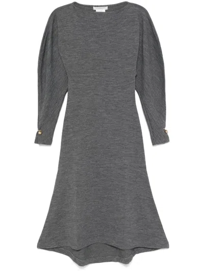 Philosophy Di Lorenzo Serafini Knitted Midi Dress In Grey