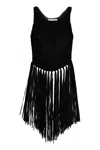 Philosophy Di Lorenzo Serafini Crochet-knit Fringed Top In Black