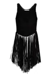 Philosophy Di Lorenzo Serafini Crochet-knit Fringed Top In Black