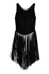 Philosophy Di Lorenzo Serafini Crochet-knit Fringed Top In Black