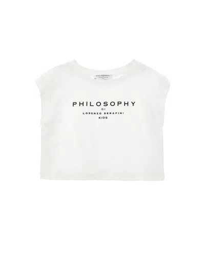 Philosophy Di Lorenzo Serafini Kids' Kurzes T-shirt Mit Logo In Green