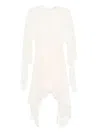 Philosophy Di Lorenzo Serafini Ivory Layered Evening Dress With Asymmetrical Hemline