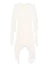Philosophy Di Lorenzo Serafini Ivory Layered Evening Dress With Asymmetrical Hemline In Beige