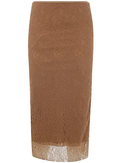 Philosophy Di Lorenzo Serafini Long Lace Skirt In Marrón