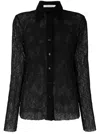 Philosophy Di Lorenzo Serafini Lace Detail Shirt With Elegant Sheer Design And Tailored Fit In Black
