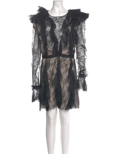 Pre-owned Philosophy Di Lorenzo Serafini Lace Knee-length Dress In Black