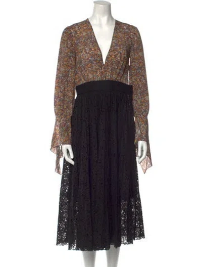 Pre-owned Philosophy Di Lorenzo Serafini Lace Long Dress In Black