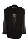 PHILOSOPHY DI LORENZO SERAFINI LACE PANELED SINGLE-BUTTONED BLAZER