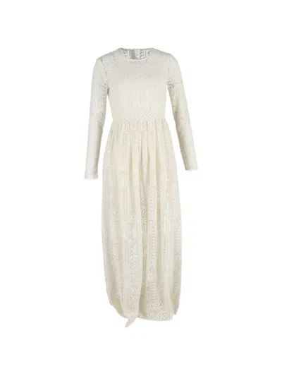 Pre-owned Philosophy Di Lorenzo Serafini Lace-pattern Maxi Dress In White