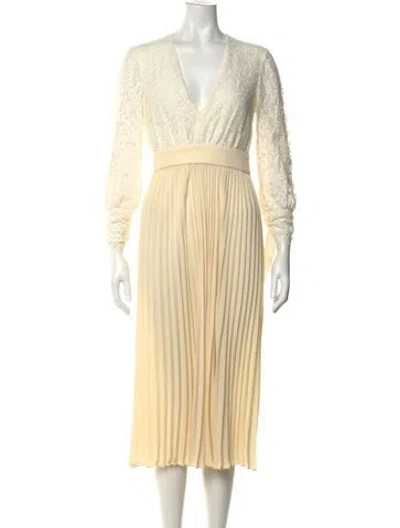 Pre-owned Philosophy Di Lorenzo Serafini Lace Pattern Midi Length Dress In Neutrals