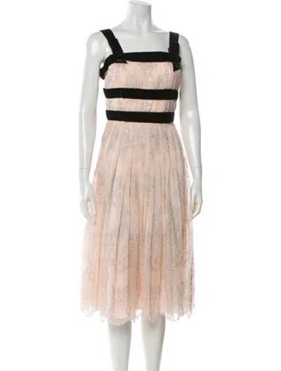 Pre-owned Philosophy Di Lorenzo Serafini Lace Pattern Midi Length Dress In Pink