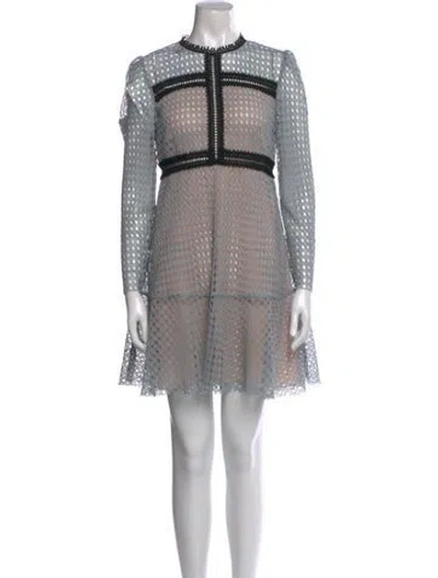 Pre-owned Philosophy Di Lorenzo Serafini Lace Pattern Midi Length Dress W/ Tags In Blue