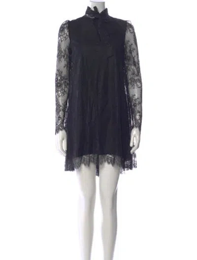 Pre-owned Philosophy Di Lorenzo Serafini Lace Pattern Mini Dress In Blue