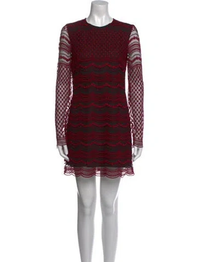 Pre-owned Philosophy Di Lorenzo Serafini Lace Pattern Mini Dress In Red