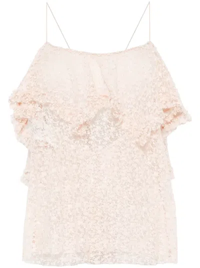 Philosophy Di Lorenzo Serafini Lace Ruffled Top In Pink
