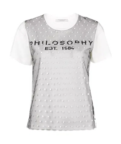 Philosophy Di Lorenzo Serafini Lace Short-sleeved T-shirt In White