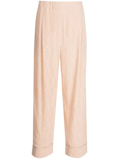 Philosophy Di Lorenzo Serafini Lace Wide-leg Trousers In Neutrals