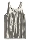 Philosophy Di Lorenzo Serafini Sleeveless Silk-blend Top With Rounded Neckline In Gold