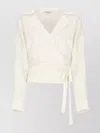 Philosophy Di Lorenzo Serafini Lapel Collar Wrap Top With Tie Detail In White
