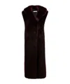 Philosophy Di Lorenzo Serafini Lapel Sleeveless Fur Coat In Black