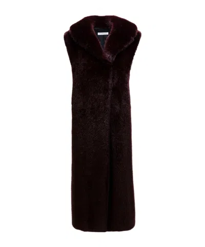 Philosophy Di Lorenzo Serafini Lapel Sleeveless Fur Coat In Black