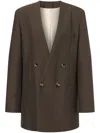 Philosophy Di Lorenzo Serafini Lapeless Double-breasted Blazer In Brown
