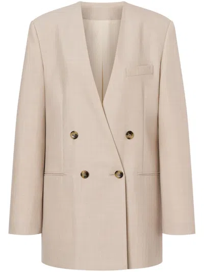 Philosophy Di Lorenzo Serafini Lapeless Double-breasted Blazer In Neutrals