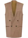 Philosophy Di Lorenzo Serafini Lapeless Double-breasted Gilet In Neutrals