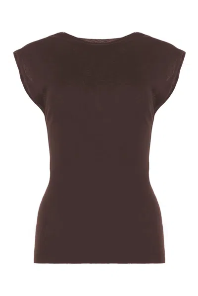 Philosophy Di Lorenzo Serafini Stretch Cady Top In Brown