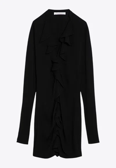 Philosophy Di Lorenzo Serafini Philosophy Light Crepe Short Dress With Ruffles In Black