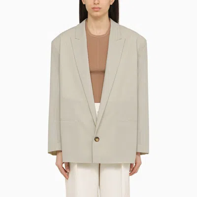 Philosophy Di Lorenzo Serafini Light Grey Single-breasted Wool Blend Jacket For Women