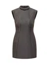 Philosophy Di Lorenzo Serafini Padded Effect Jersey Mini Dress In Grigio