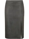 Philosophy Di Lorenzo Serafini Light Scuba Midi Skirt In Gray