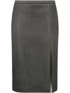Philosophy Di Lorenzo Serafini Light Scuba Midi Skirt In Grey