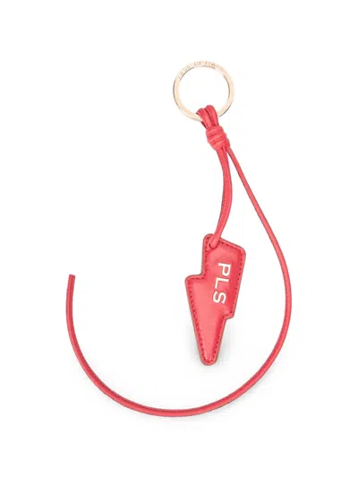 Philosophy Di Lorenzo Serafini Lightning-bolt-pendant Leather Keychain In Multi