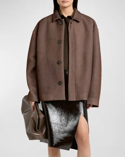 Philosophy Di Lorenzo Serafini Lightweight Printed Scuba Jacket In Multi Brown