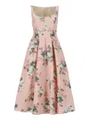 Philosophy Di Lorenzo Serafini Pink Linen Midi Dress In Pink